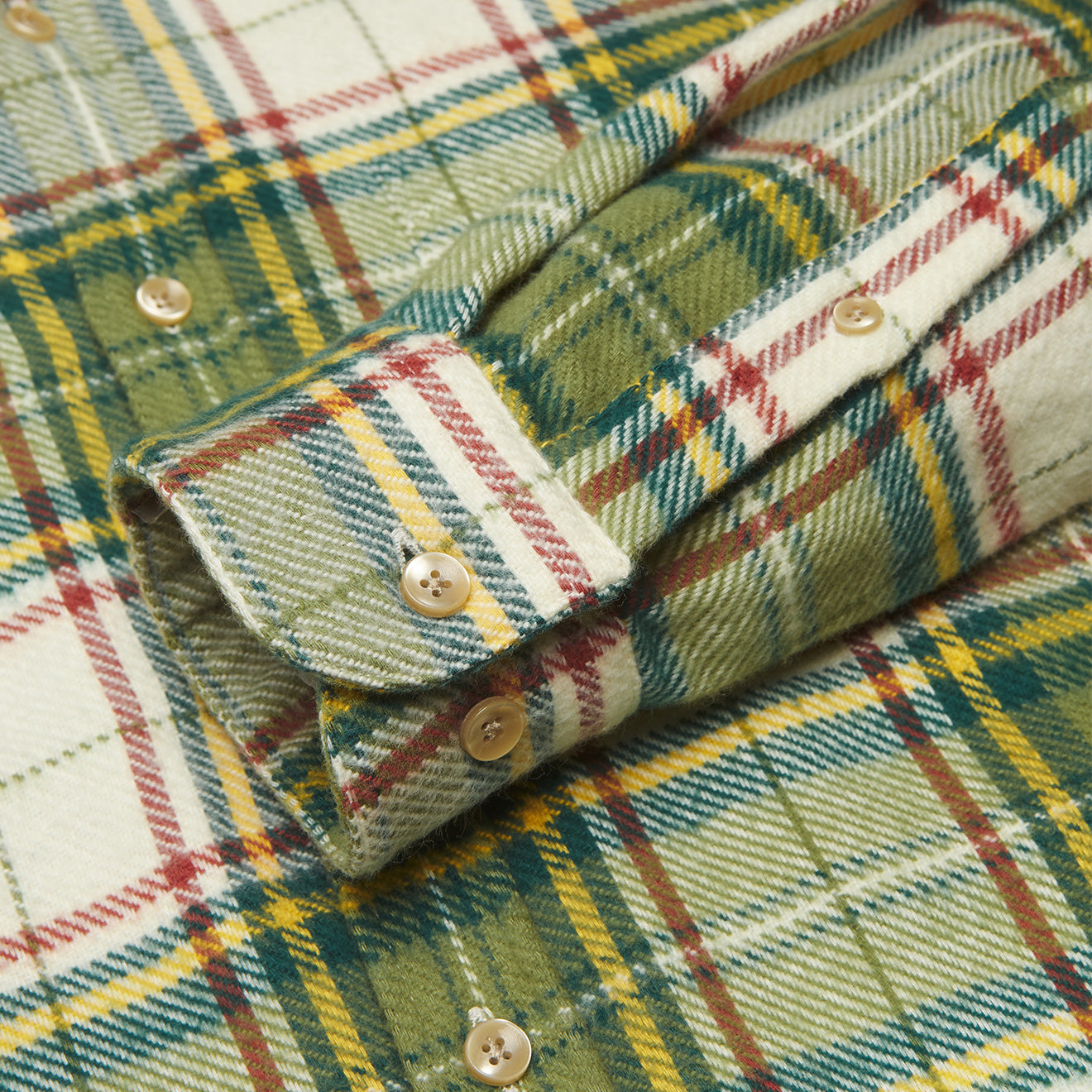 Portuguese Flannel Portlad Check Shirt Green / White / Red / Yellow ...