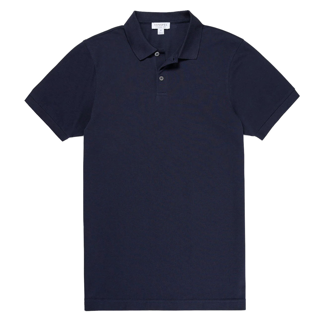 Sunspel Pique Polo Shirt Navy | The Sporting Lodge